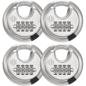 HOX Boron Shackle Combination Disc Lock, 70mm Stainless Steel Body, Heavy-Duty Weather-Resistant and Anti-Cut Padlock for Storage Units, Garages, Sliding Doors, and Cabinets (1 Pack) in Saudi Arabia