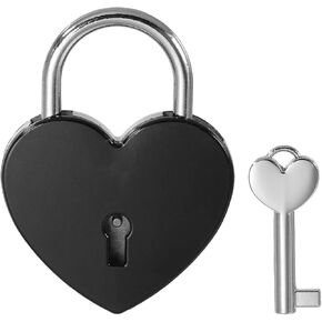 PATIKIL 2.4 Inch Love Locks Heart Padlock with Key Set, Single Heart Couple Wishing Lock Love Padlock for Lover Bridge Anniversary Diary Book Card Box, Gold Tone
