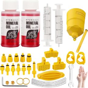 Bleeder Hydraulic Disc Brake Bleed Kit Tool Brake Bleed Kit Bicycle Hydraulic Disc Brake Oil Mineral for Shimano, MAGURA, TEKTRO, SRAM Series Bike Brake Repair Tools, Upgraded