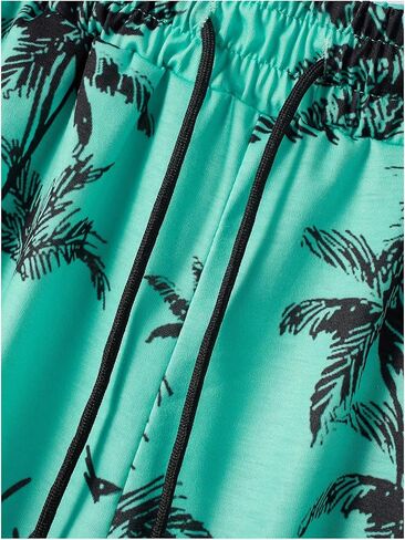 SOLY HUX Men's Short Sets 2 Piece Outfits Summer Tropical Print Tank Tops and Drawstring Shorts Sets in Kuwait