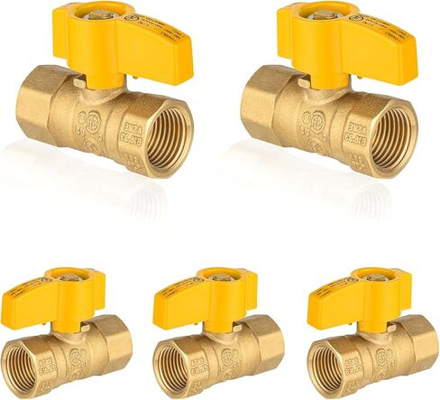 1-Pack HeSun Straight Gas Ball Valve,3/8 Inch FIP x 3/8 Inch FIP Connection, 1/4 Turn Brass Gas Shut Off Ball Valve in Kuwait