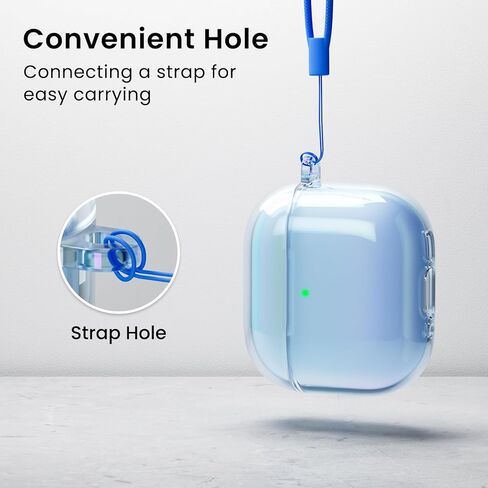 ORNARTO for AirPods 4 Case, Drop-Resistant TPU, 2024 Edition with LED Visible Bling Cover for AirPods 4th Gen, Iridescent Purple in Saudi Arabia