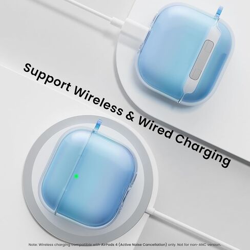ORNARTO for AirPods 4 Case, Drop-Resistant TPU, 2024 Edition with LED Visible Bling Cover for AirPods 4th Gen, Iridescent Purple in Saudi Arabia