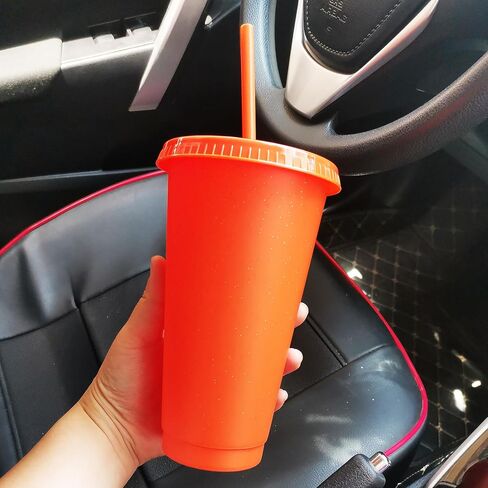 Suertestarry Plastic Tumblers with Lids and Straws Water Bottle Iced Coffee Travel Mug Cup Reusable Cups Perfect for Parties,Birthdays, 24oz-5 Pack (Sparkling Glitter) in Saudi Arabia