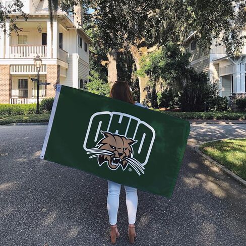 Desert Cactus Ohio University OU Flag - 3 × 5 أقدام بوبكاتس ، نسيج متين داخلي/خارجي ، تصميم البوليستر بنسبة 100 ٪ (النمط 1) in Saudi Arabia