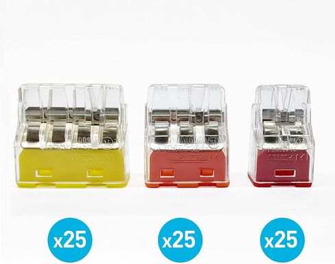 Dicio 50 pcs wire connectors nuts push-in terminals UL Listed quick connect electric connectors kit low voltage wire electrical connectors for wiring 3 port 4 gauge Connectors Assortment Kit 24-14 AWG in Saudi Arabia