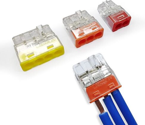 Dicio 50 pcs wire connectors nuts push-in terminals UL Listed quick connect electric connectors kit low voltage wire electrical connectors for wiring 3 port 4 gauge Connectors Assortment Kit 24-14 AWG in Saudi Arabia