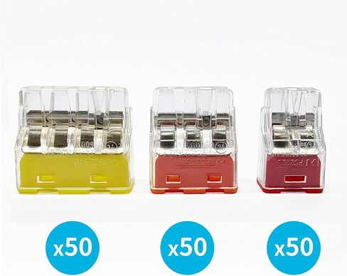 Dicio 50 pcs wire connectors nuts push-in terminals UL Listed quick connect electric connectors kit low voltage wire electrical connectors for wiring 3 port 4 gauge Connectors Assortment Kit 24-14 AWG in Saudi Arabia