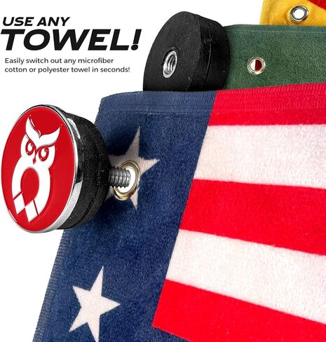 Magnetic Golf Towel Clip (Turn Any Golf Towel Magnetic) - with Removable Ball Marker and Waffle Towel - Highest Strength Magnet - Removable and Reusable Golf Towel Magnet (Blue) in Saudi Arabia