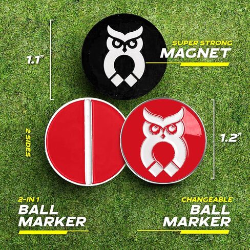 Magnetic Golf Towel Clip (Turn Any Golf Towel Magnetic) - with Removable Ball Marker and Waffle Towel - Highest Strength Magnet - Removable and Reusable Golf Towel Magnet (Blue) in Saudi Arabia