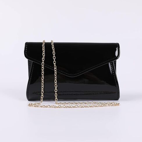 Fashion Glossy Envelope Faux Patent Leather Clutch Evening Bags for Women Wedding Formal Prom Handbag in Saudi Arabia
