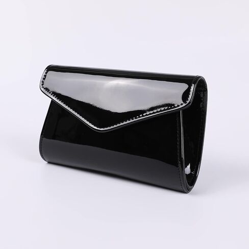 Fashion Glossy Envelope Faux Patent Leather Clutch Evening Bags for Women Wedding Formal Prom Handbag in Saudi Arabia