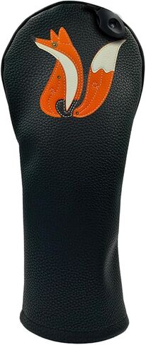 Fox PU Leather Golf Club Covers Driver Headcovers Fairway Woods Hybrid Protector with Interchangeable Number Tag in Saudi Arabia