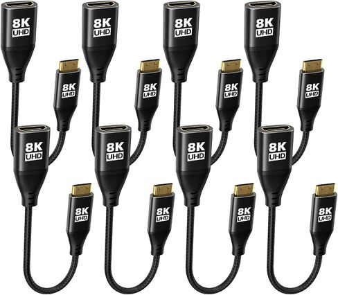 8K Mini HDMI to HDMI Adapter 2Pack, Ultra High Speed 48Gbps Bidirectional Transmission, HDMI Female to Mini HDMI with 8K@60Hz, 4K@120Hz Apply to Projector, Tablet, Graphics Card, Camcorder And More in Saudi Arabia