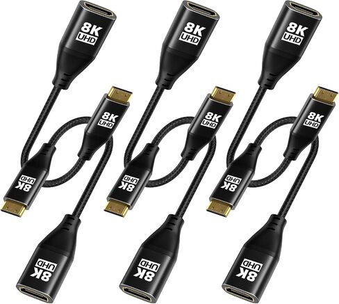 8K Mini HDMI to HDMI Adapter 2Pack, Ultra High Speed 48Gbps Bidirectional Transmission, HDMI Female to Mini HDMI with 8K@60Hz, 4K@120Hz Apply to Projector, Tablet, Graphics Card, Camcorder And More in Saudi Arabia