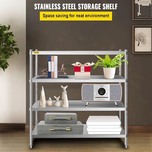 VBENLEM Stainless Steel Shelves 48x18.5 Inch 5 Tier Adjustable Shelf Storage Unit Stainless Steel Rack Shelving Heavy Duty Shelving for Kitchen Commercial Office Garage Storage 330lb Per Shelf in Saudi Arabia