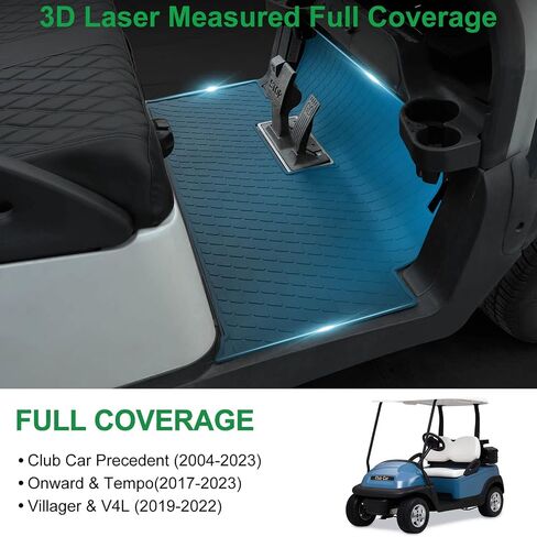 Club Car Precedent Floor Mat, Full Coverage Golf Cart Floor Mat Replacement for Precedent (2004-2023)/Onward & Tempo (2017-2023)/Villager & V4L (2019-2023)-Black Trim in Saudi Arabia