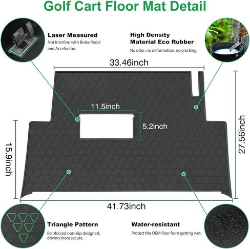 Club Car Precedent Floor Mat, Full Coverage Golf Cart Floor Mat Replacement for Precedent (2004-2023)/Onward & Tempo (2017-2023)/Villager & V4L (2019-2023)-Black Trim in Saudi Arabia