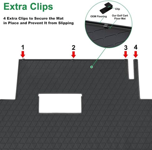 Club Car Precedent Floor Mat, Full Coverage Golf Cart Floor Mat Replacement for Precedent (2004-2023)/Onward & Tempo (2017-2023)/Villager & V4L (2019-2023)-Black Trim in Saudi Arabia