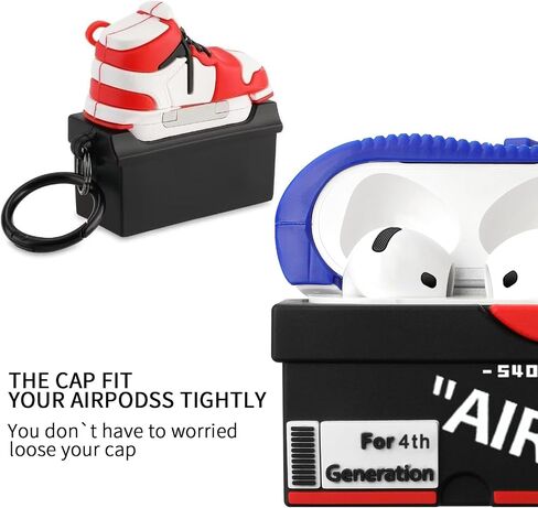 [2Pack] Compatible Airpods Pro 3 Case (2025),3D Cute Cartoon Shoe Box Soft Silicone Protective Cases for Apple AirPods Pro 3rd Generation Case,Airpod Pro 3 Cover with Keychain for Women Men,Red+Blue in Kuwait