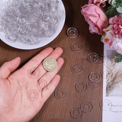 CHGCRAFT 200 Pcs Plastic Washers Flat Vinyl Replacement Clear Washer Gasket Thick Plastic Spacers for Glass Shower Door Handle, 20×1 mm in Saudi Arabia