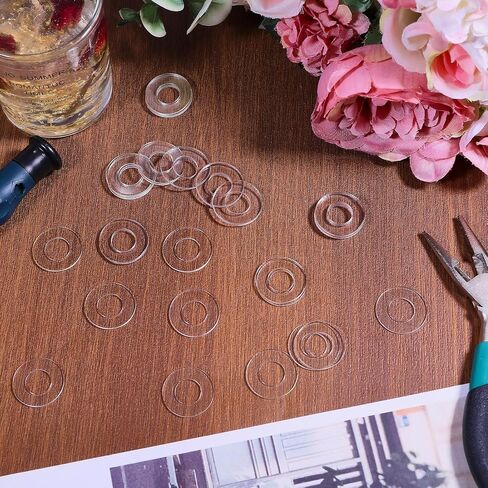CHGCRAFT 200 Pcs Plastic Washers Flat Vinyl Replacement Clear Washer Gasket Thick Plastic Spacers for Glass Shower Door Handle, 20×1 mm in Saudi Arabia