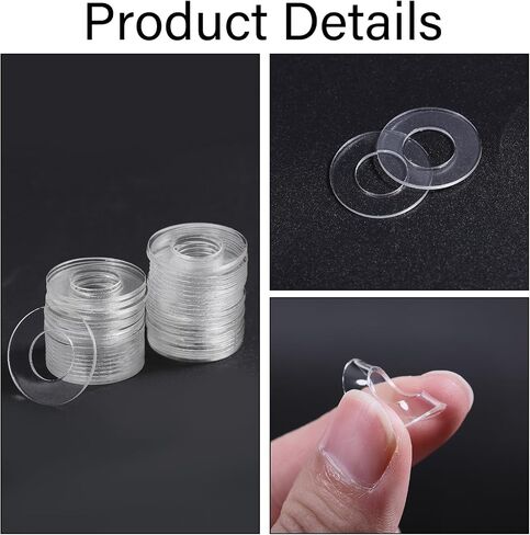 CHGCRAFT 200 Pcs Plastic Washers Flat Vinyl Replacement Clear Washer Gasket Thick Plastic Spacers for Glass Shower Door Handle, 20×1 mm in Saudi Arabia