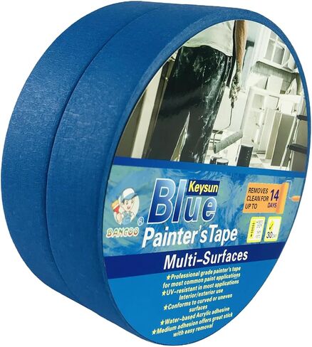Masking Tape,Paint Tape,Multi-Surface Premium Blue Painter's Tape,Protective Tape with Easy Removal, Clean Release,Paint Supplies for Painting Walls & Arts,Decoration,55 Yards (1, 1.37 inches) in Saudi Arabia