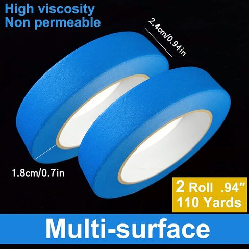 Masking Tape,Paint Tape,Multi-Surface Premium Blue Painter's Tape,Protective Tape with Easy Removal, Clean Release,Paint Supplies for Painting Walls & Arts,Decoration,55 Yards (1, 1.37 inches) in Saudi Arabia