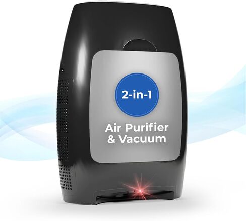EyeVac Air 2-in-1 HEPA Air Purifier & Touchless Vacuum Automatic Dustpan - Ultra Fast & Powerful - Covers 600 Sq ft - Corded Canister Vacuum, Bagless, Automatic Sensors, 1000 Watt (White/Silver) in Saudi Arabia