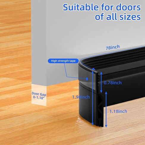 Under Door Draft Stopper, Door Sweep for Bottom of Door, Under Door Gap Filler for Exterior & Interior Doors, Weather Stripping Door Seal for Blocker Noise Cold Air Insulation (Brown, 39inch) in Saudi Arabia