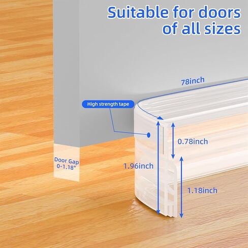 Under Door Draft Stopper, Door Sweep for Bottom of Door, Under Door Gap Filler for Exterior & Interior Doors, Weather Stripping Door Seal for Blocker Noise Cold Air Insulation (Brown, 39inch) in Kuwait