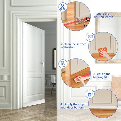 Under Door Draft Stopper, Door Sweep for Bottom of Door, Under Door Gap Filler for Exterior & Interior Doors, Weather Stripping Door Seal for Blocker Noise Cold Air Insulation (Brown, 39inch) in Kuwait