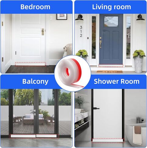 Under Door Draft Stopper, Door Sweep for Bottom of Door, Under Door Gap Filler for Exterior & Interior Doors, Weather Stripping Door Seal for Blocker Noise Cold Air Insulation (Brown, 39inch) in Kuwait