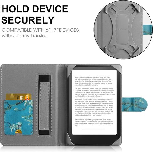 HoYiXi Universal Case for 7 inch Kindle eReader Compatible with 6.8" Paperwhite/Pocketbook and Tolino/Kobo Clara 2E/Kobo Clara HD,6",6.8" eReader Protective Cover Built-in Pocket,Black in Kuwait