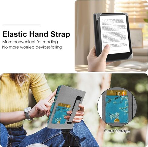 HoYiXi Universal Case for 7 inch Kindle eReader Compatible with 6.8" Paperwhite/Pocketbook and Tolino/Kobo Clara 2E/Kobo Clara HD,6",6.8" eReader Protective Cover Built-in Pocket,Black in Kuwait