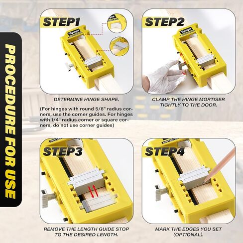 Door Hinge Jig, Door Hinge Template, Door Hinge Mortiser for Door Hinge from 3" to 5" Length and Hinge Types of Sqaure, Radius 1/4" or Radius 5/8 in Saudi Arabia