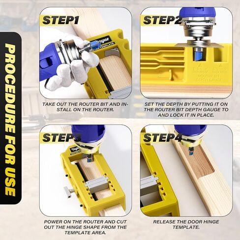 Door Hinge Jig, Door Hinge Template, Door Hinge Mortiser for Door Hinge from 3" to 5" Length and Hinge Types of Sqaure, Radius 1/4" or Radius 5/8 in Saudi Arabia