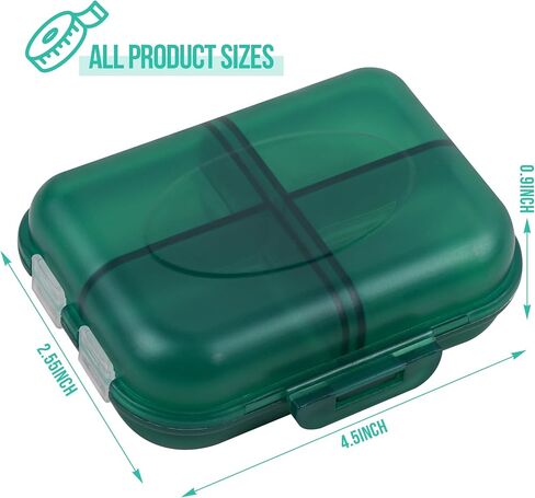 Travel Pill Organizer Small 8 Grid Compartments Pill Holder Box - Portable Medicine Container Case - Daily Weekly Medication Organizer in Saudi Arabia