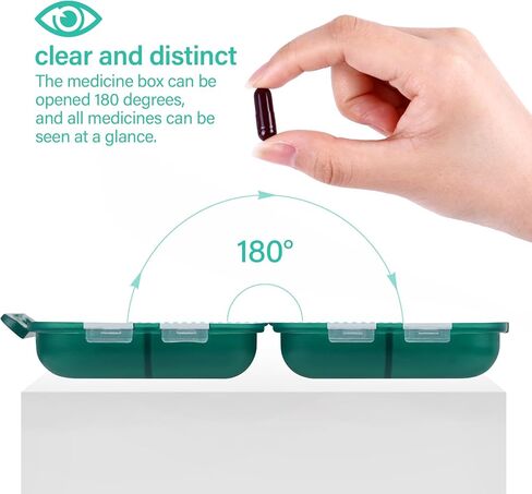 Travel Pill Organizer Small 8 Grid Compartments Pill Holder Box - Portable Medicine Container Case - Daily Weekly Medication Organizer in Saudi Arabia