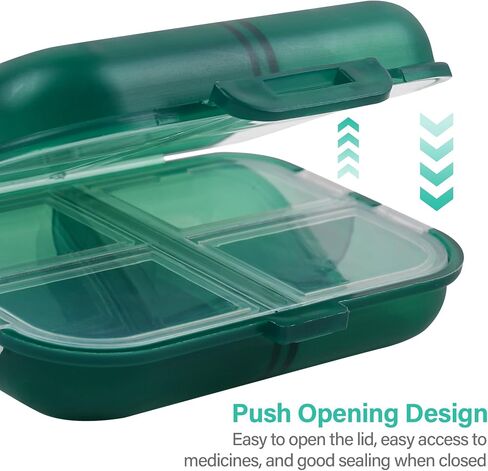 Travel Pill Organizer Small 8 Grid Compartments Pill Holder Box - Portable Medicine Container Case - Daily Weekly Medication Organizer in Saudi Arabia