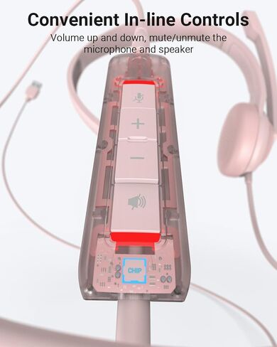 NUBWO HW02 USB Headset with Microphone Noise Cancelling &in-line Control, Ultra Comfort Computer Headset for Laptop pc, On-Ear Wired Office Call Center Headset for Boom Skype Webinars (USB-A) in Saudi Arabia