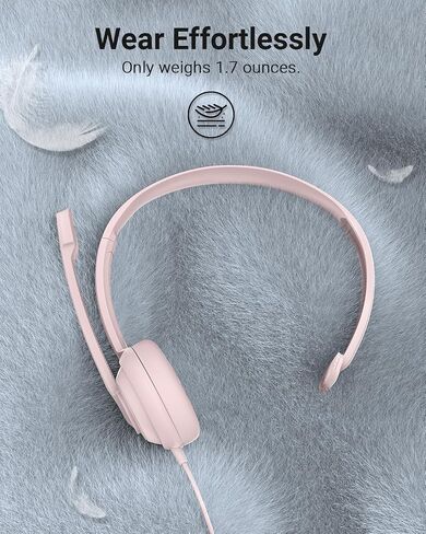 NUBWO HW02 USB Headset with Microphone Noise Cancelling &in-line Control, Ultra Comfort Computer Headset for Laptop pc, On-Ear Wired Office Call Center Headset for Boom Skype Webinars (USB-A) in Saudi Arabia