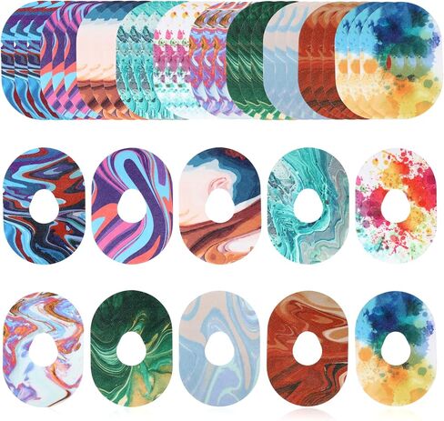 30 Pack Adhesive Patches for Dexcom G7, Waterproof & Sweatproof Flexible Pre-Cut CGM Sensor Tape Patches, Long Stay Overpatch Stickers Compatible with Dexcom G7 Accessories(Multi-Colored, Flower) in Saudi Arabia