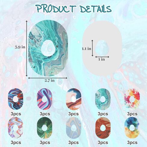 30 Pack Adhesive Patches for Dexcom G7, Waterproof & Sweatproof Flexible Pre-Cut CGM Sensor Tape Patches, Long Stay Overpatch Stickers Compatible with Dexcom G7 Accessories(Multi-Colored, Flower) in Saudi Arabia