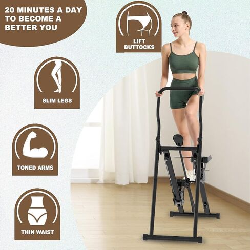 Stair Stepper for Home Gym Exercise ، نسخة جديدة للإصدار العمودي متسلق ، ودرج تمرين كامل الجسم مع نطاق خطوة ممتدة ، مقود ودواسات قابل للتعديل (أبيض) in Saudi Arabia