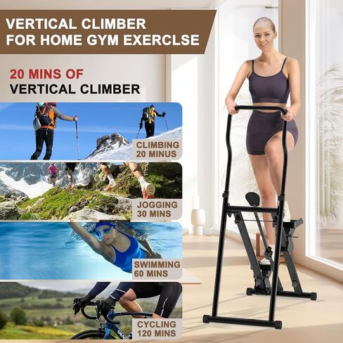 Stair Stepper for Home Gym Exercise ، نسخة جديدة للإصدار العمودي متسلق ، ودرج تمرين كامل الجسم مع نطاق خطوة ممتدة ، مقود ودواسات قابل للتعديل (أبيض) in Saudi Arabia
