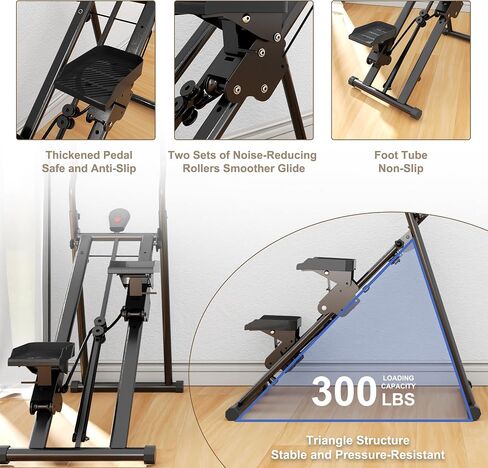 Stair Stepper for Home Gym Exercise ، نسخة جديدة للإصدار العمودي متسلق ، ودرج تمرين كامل الجسم مع نطاق خطوة ممتدة ، مقود ودواسات قابل للتعديل (أبيض) in Saudi Arabia