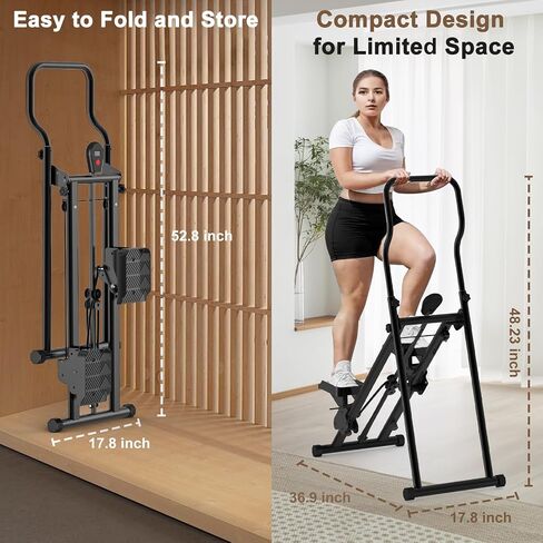 Stair Stepper for Home Gym Exercise ، نسخة جديدة للإصدار العمودي متسلق ، ودرج تمرين كامل الجسم مع نطاق خطوة ممتدة ، مقود ودواسات قابل للتعديل (أبيض) in Saudi Arabia