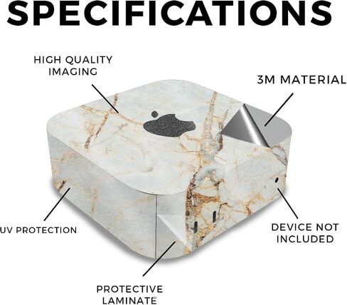 الجلد متوافق مع Apple Mac Mini M4 (2024) - الرخام العتيقة - غطاء ملصق الواقي فينيل 3M Premium 3M - يسهل تطبيقه | مصنوع في الولايات المتحدة الأمريكية من قبل Mayyskins in Saudi Arabia